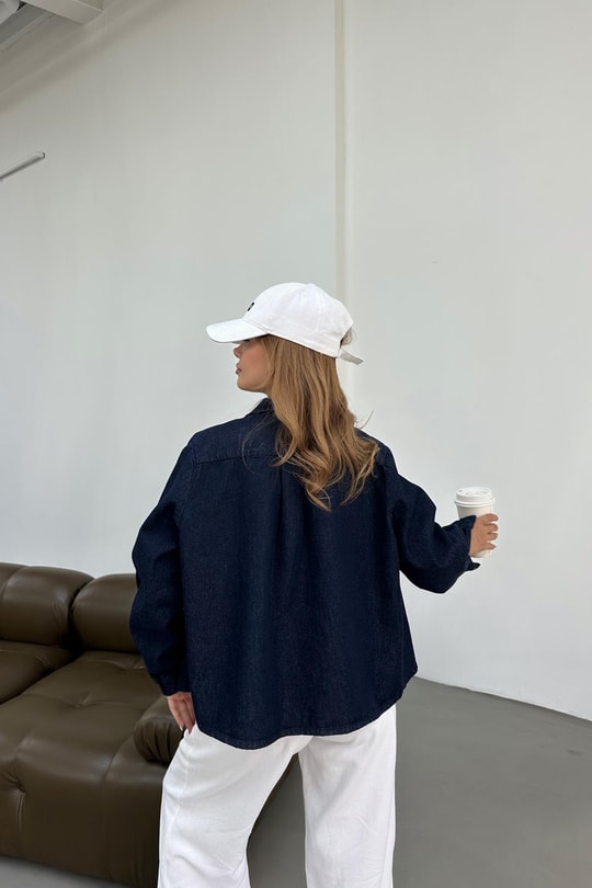 Denim Panço Gömlek Lacivert