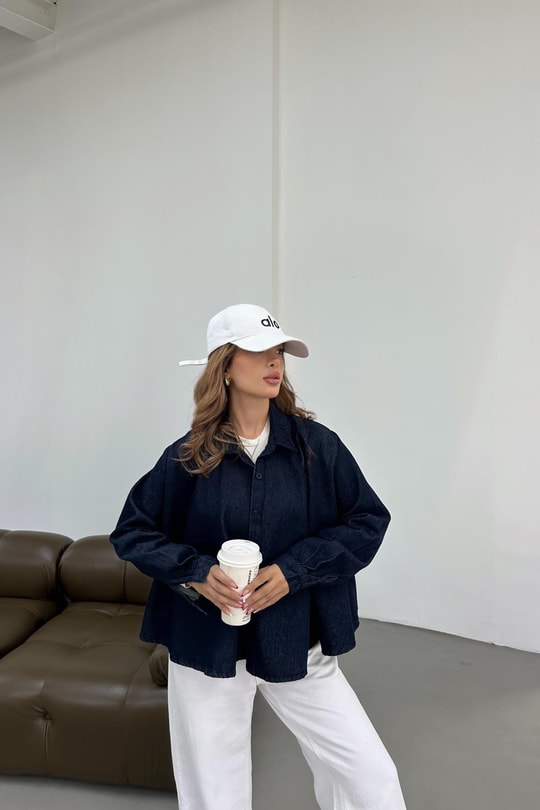 Denim Panço Gömlek Lacivert