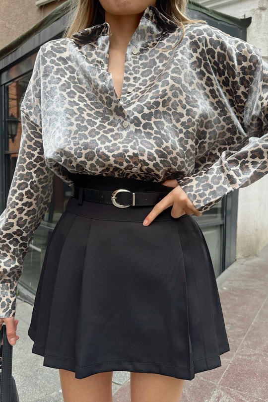 Leopar Oversize Saten Gömlek LEOPAR DESEN