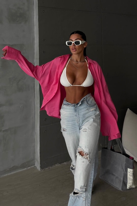 Modal Tiril Gömlek Pembe