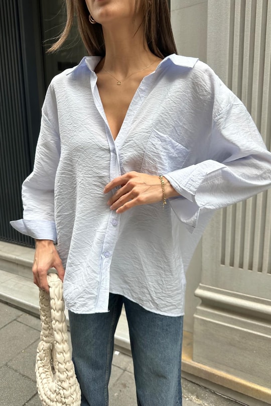 Oversize Model Gömlek Mavi