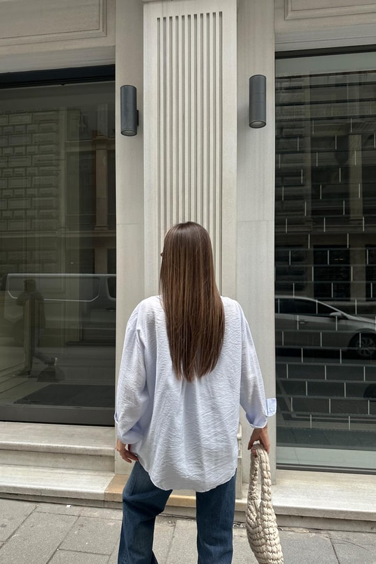 Oversize Model Gömlek Mavi