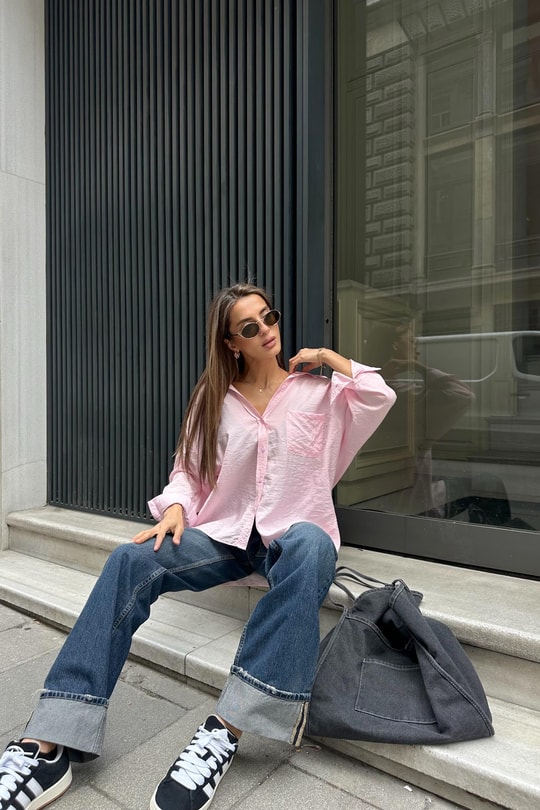 Oversize Model Gömlek Pembe