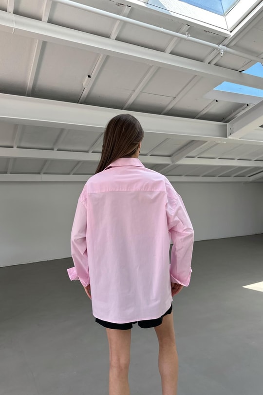 Poplin Basic Gömlek Pembe