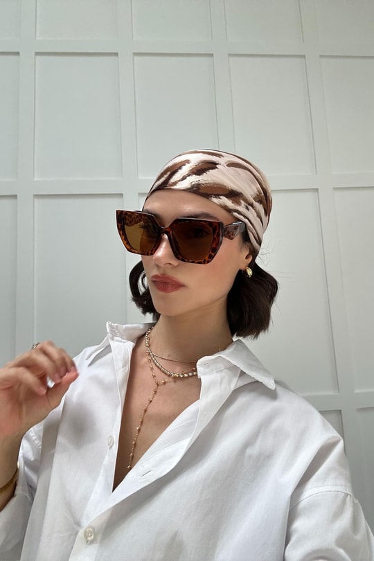 90’s Cat-Eye Gözlük LEOPAR DESEN