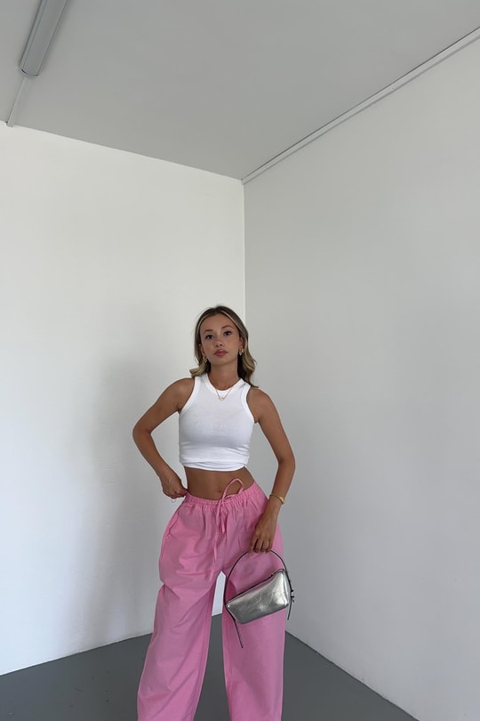 Halter Yaka Basic Top Beyaz