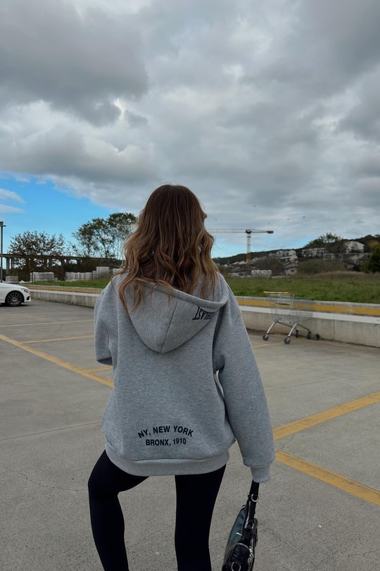 Everlast Baskı Fermuarlı Hırka Gri