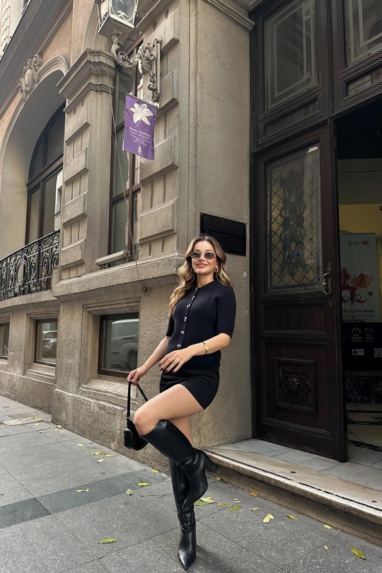 Fiyonk Düğmeli Yumoş Hırka Siyah