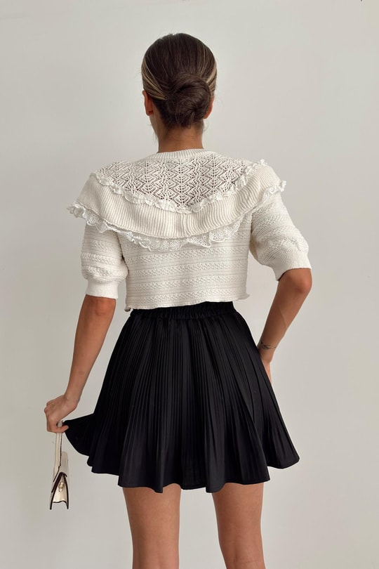 Mini Romantik Hırka Ekru