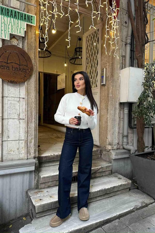 Paris Love Hırka BEYAZ