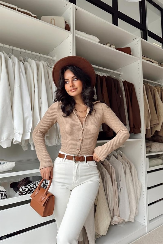 Yumoş Fitilli Hırka Camel