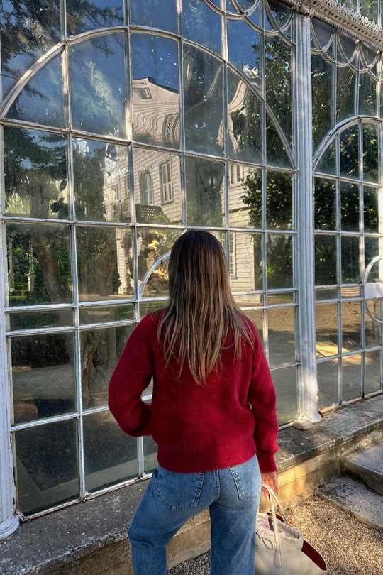 Yumoş Polo Yaka Hırka Bordo