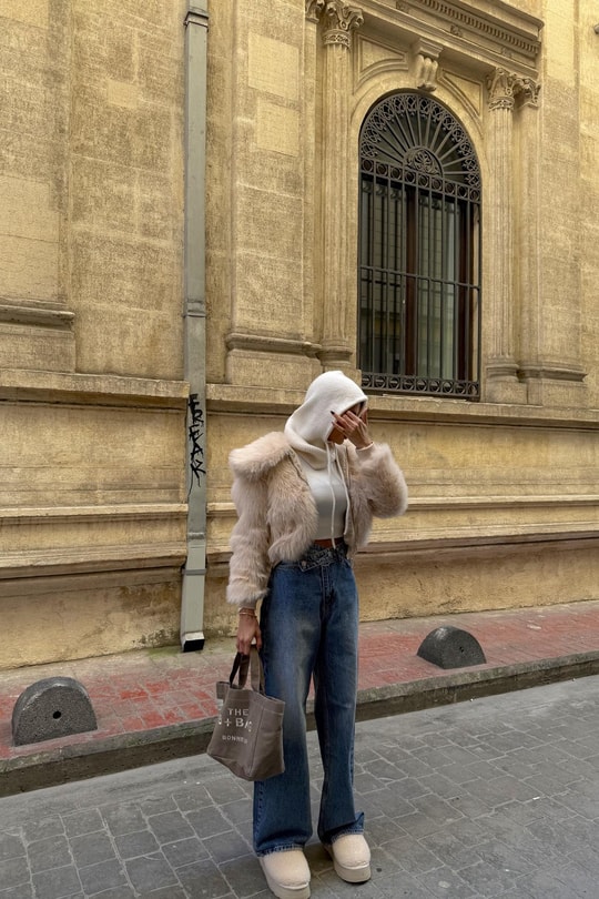 Asimetrik Düğmeli Palazzo Jean Mavi