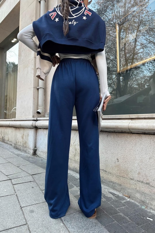 Bağcıklı Modal Pantolon Lacivert