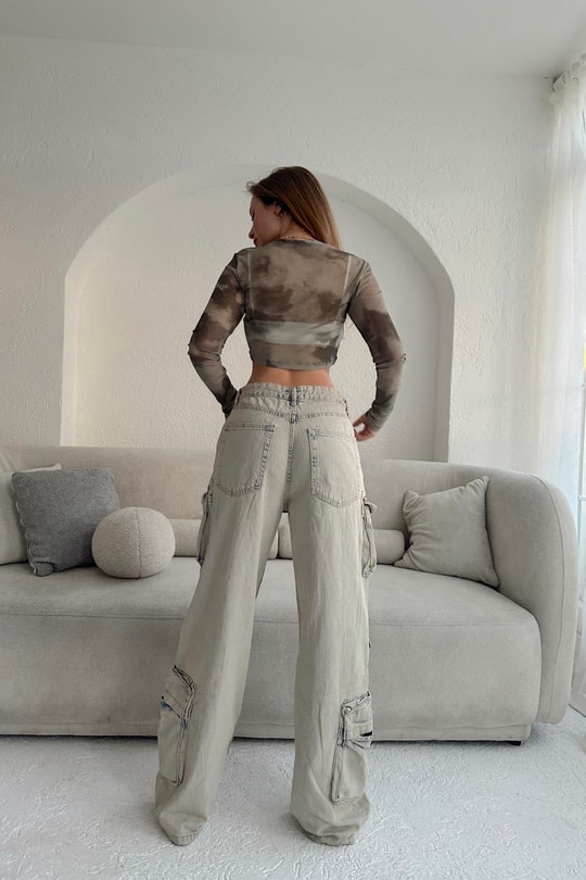 Baggy Cargo Jean Yeşil