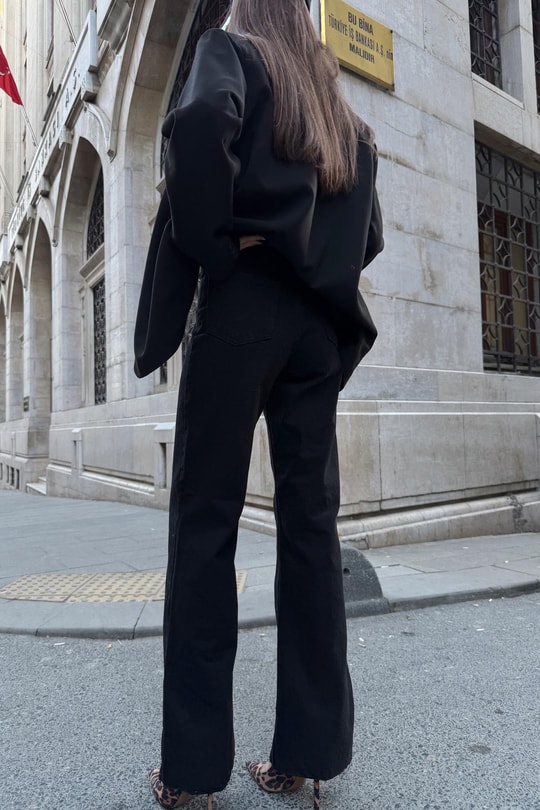 Black Palazzo Jean Siyah