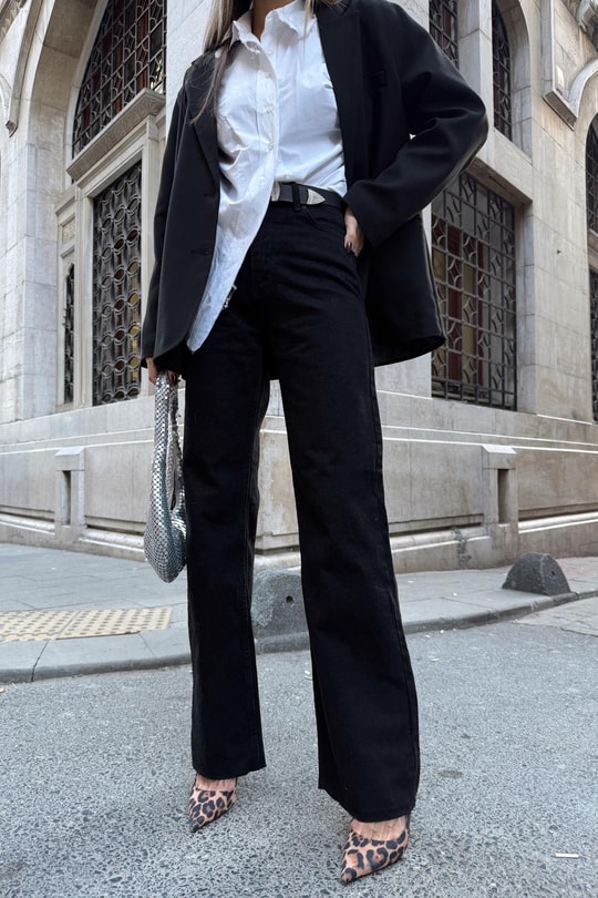 Black Palazzo Jean Siyah