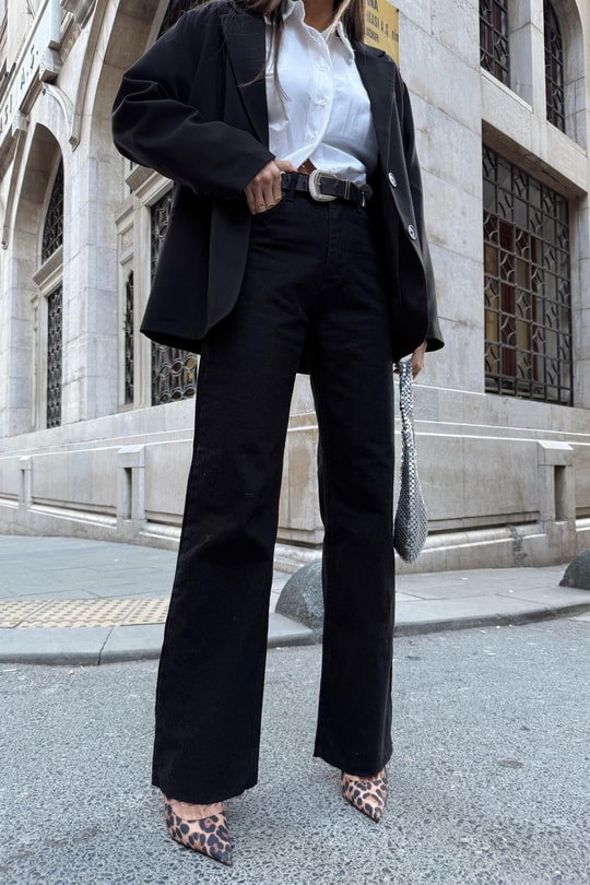 Black Palazzo Jean Siyah