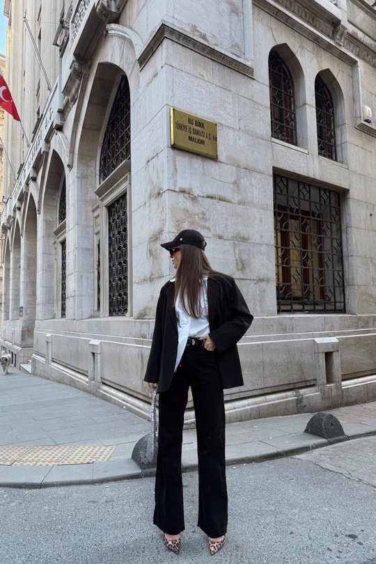 Black Palazzo Jean Siyah