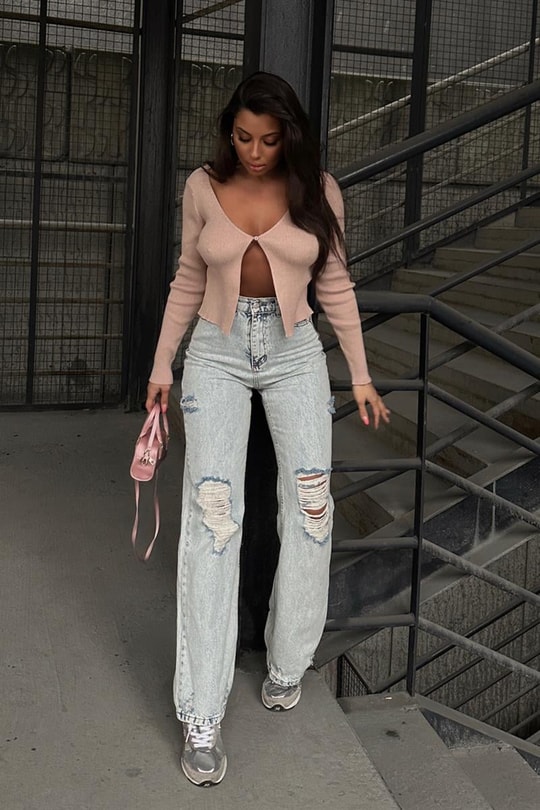 Bol Paça Distressed Jean Mavi