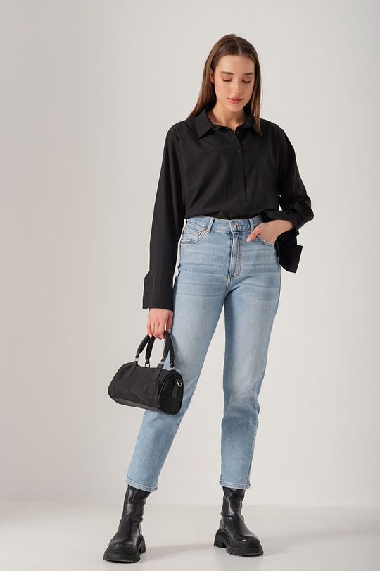 Comfy Mom Jean Açık Mavi