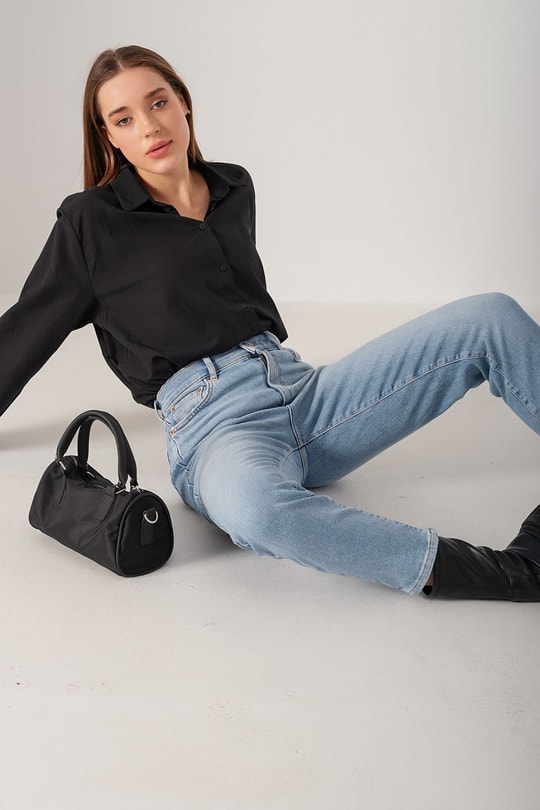 Comfy Mom Jean Açık Mavi