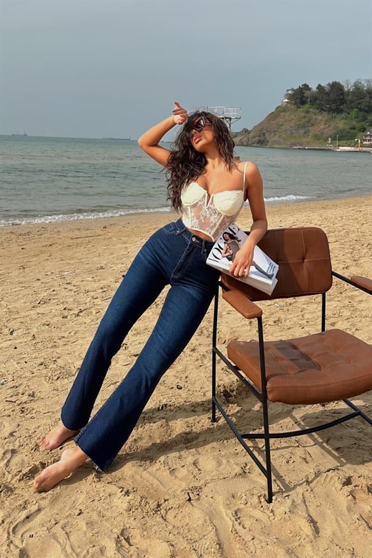 Crop Kesim Straight Jean Lacivert