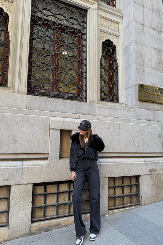 Dikişli Palazzo Jean Siyah