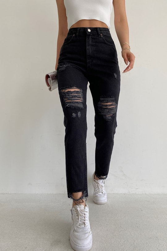 Distressed Cool Mom Jean Füme