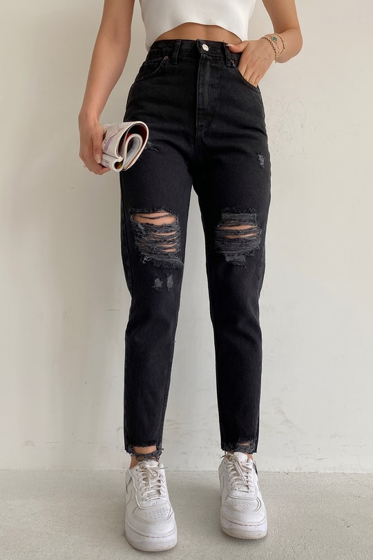 Distressed Cool Mom Jean Füme