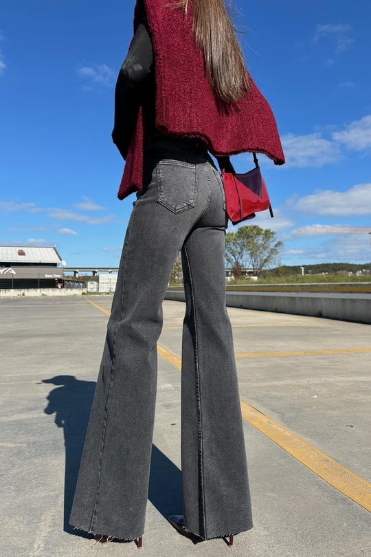 Double Paça Jean Siyah