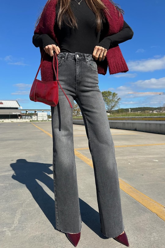 Double Paça Jean Siyah