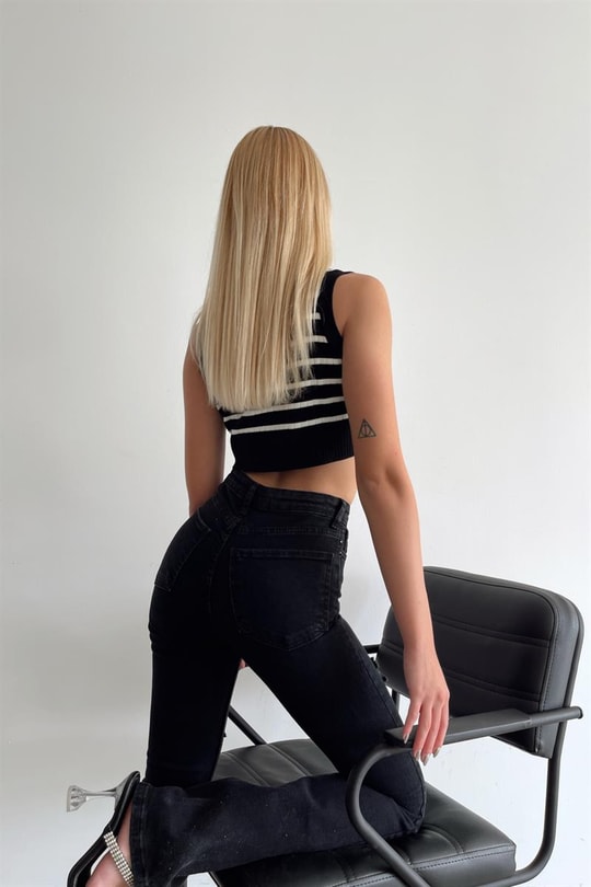 İspanyol Paça Distressed Jean Füme