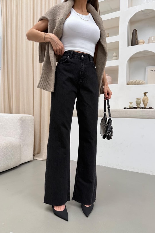 Kesık Paça jean Füme