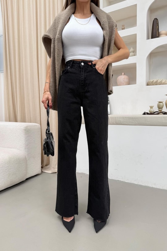 Kesık Paça jean Füme
