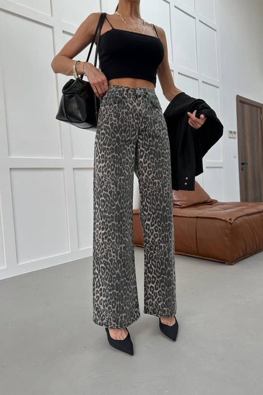 Leopar Desen Jean Pantolon LEOPAR DESEN
