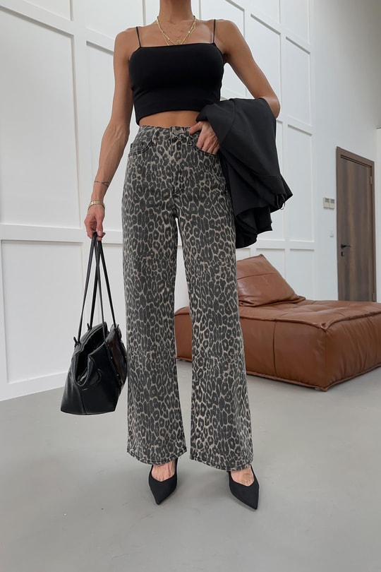 Leopar Desen Jean Pantolon LEOPAR DESEN