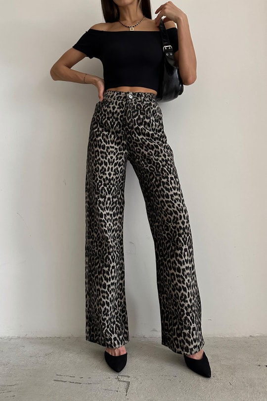 Leopar Desenli Palazzo Jean Kahve