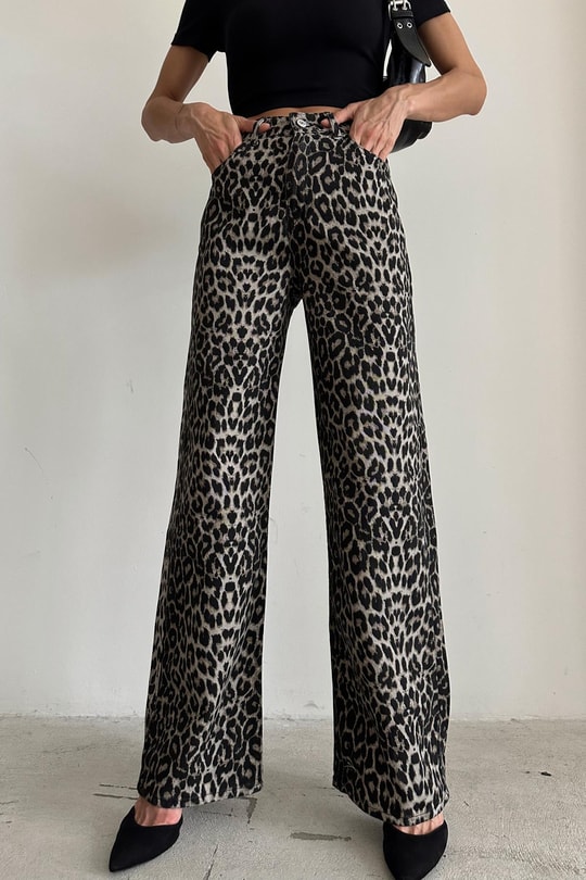 Leopar Desenli Palazzo Jean Kahve