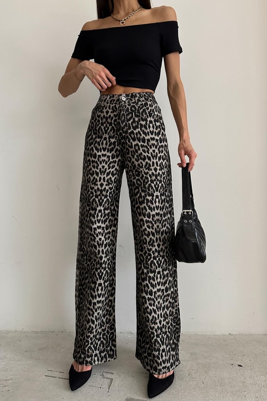 Leopar Desenli Palazzo Jean Kahve