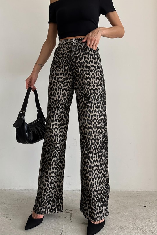 Leopar Desenli Palazzo Jean Kahve