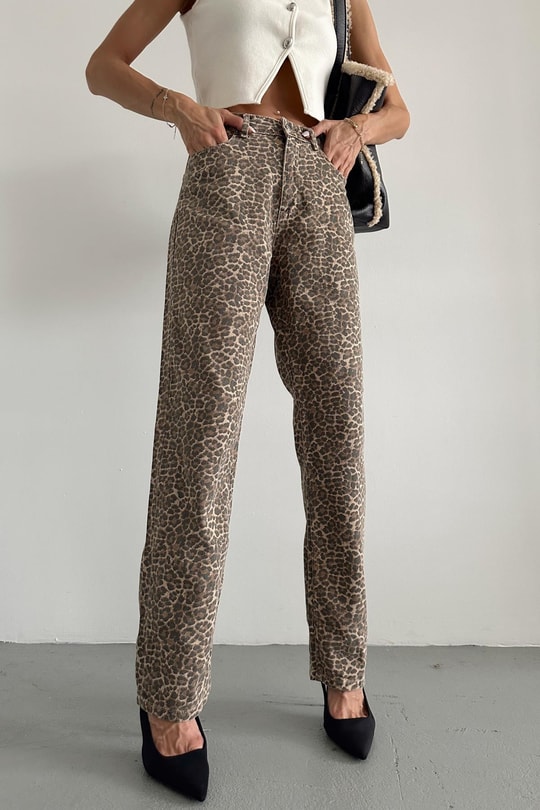 Leopar Kahve Jean Kahve