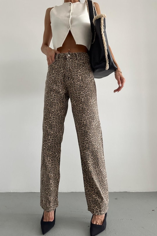Leopar Kahve Jean Kahve