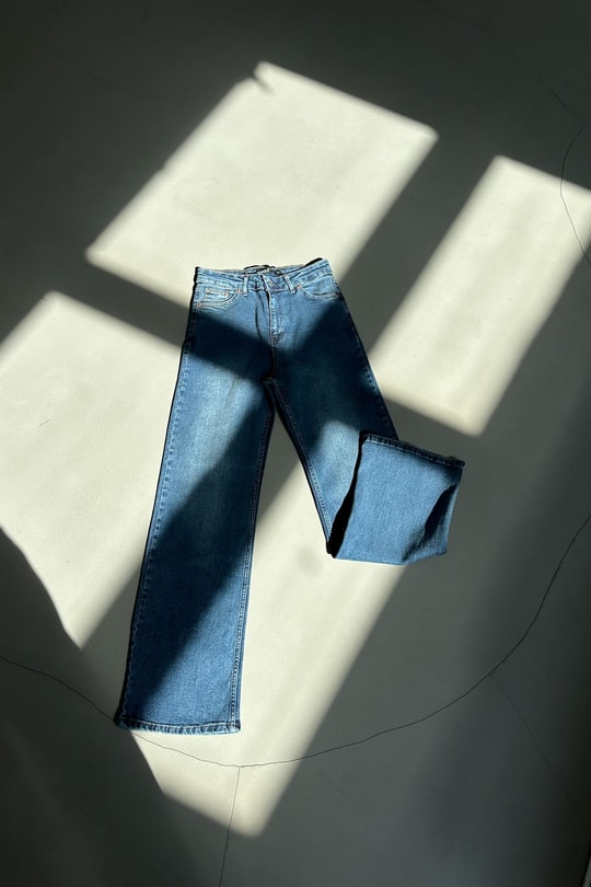 Likralı Palazzo Jean Koyu Mavi