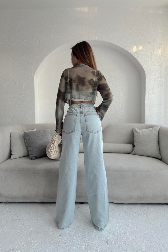 Line Baggy Jean Buz Mavi