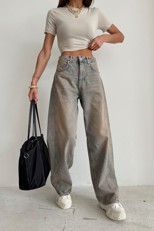 Line Baggy Jean Yeşil