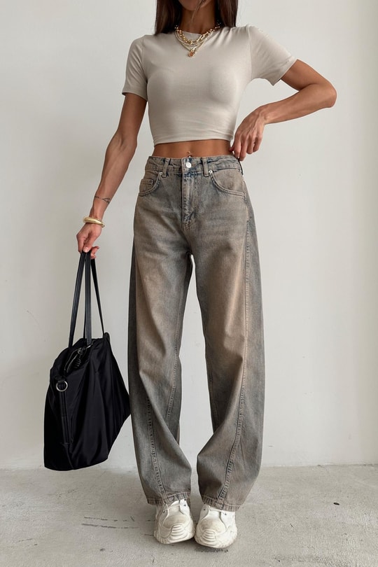 Line Baggy Jean Yeşil