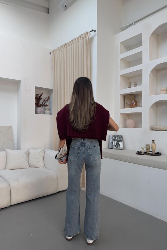 Paça Detaylı Jean Mavi