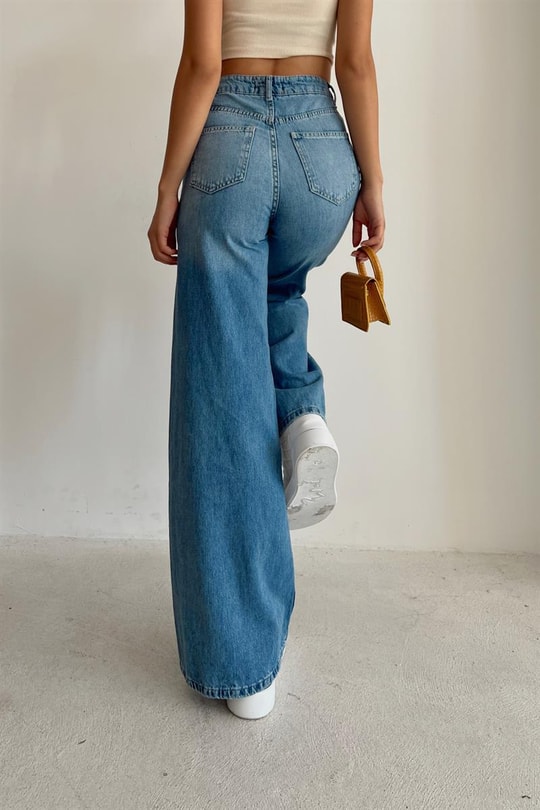 Palazzo Relax Denim Jean Mavi
