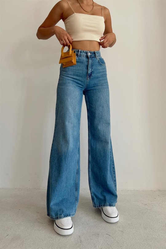 Palazzo Relax Denim Jean Mavi
